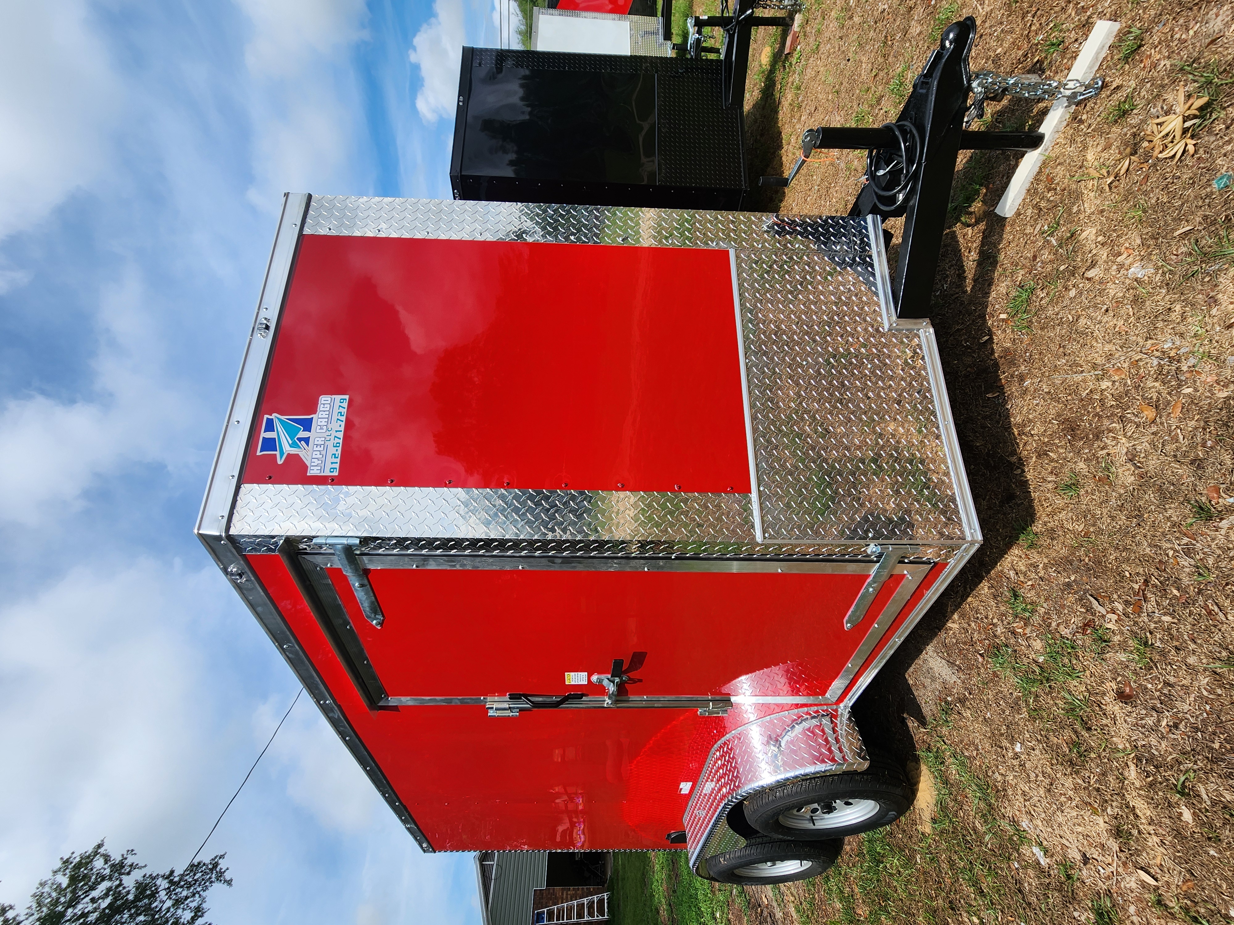 6x10 TA Enclosed Trailer Red W/ Chrome