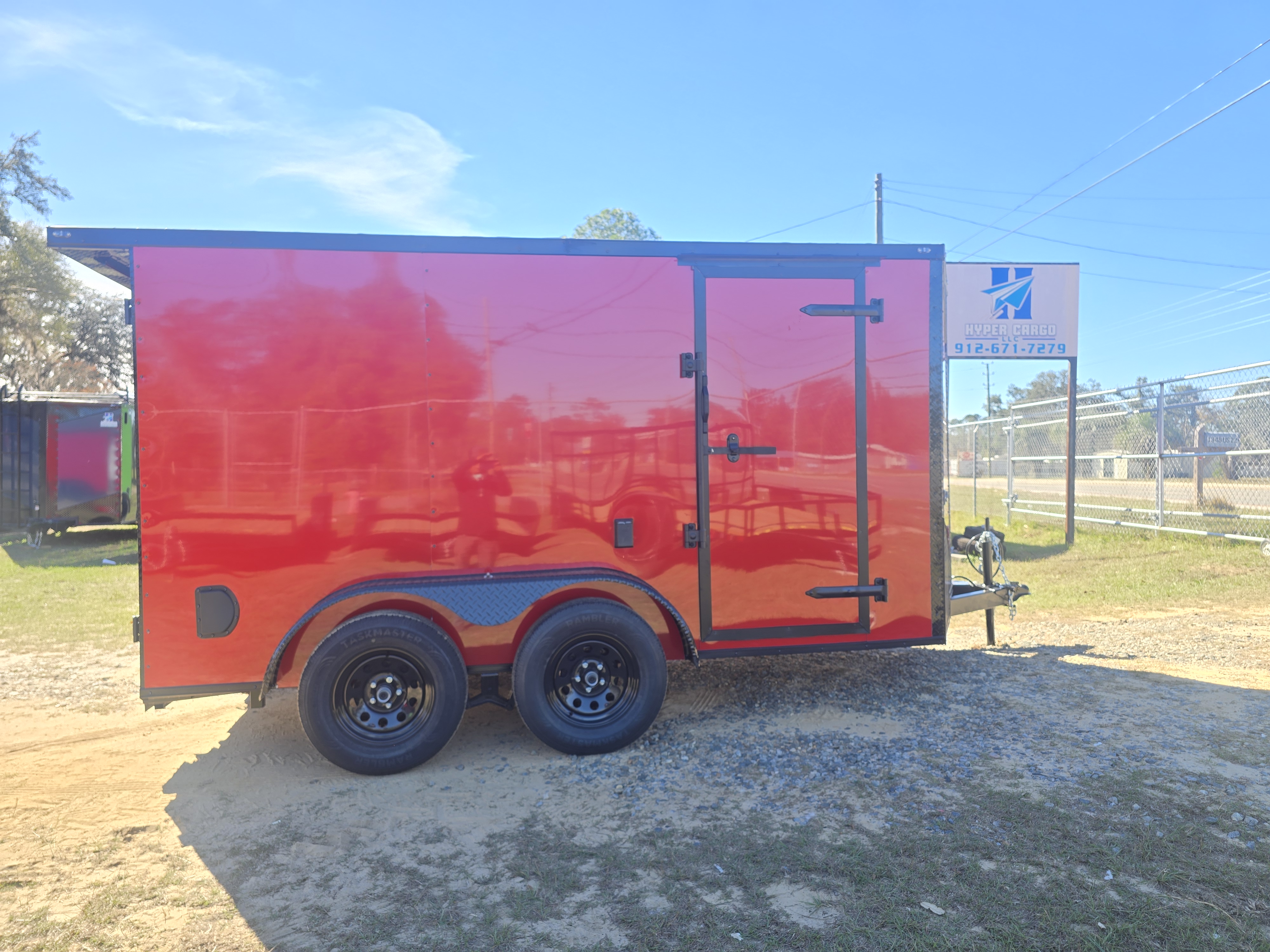 6x12 TA Enclosed Trailer Color Red