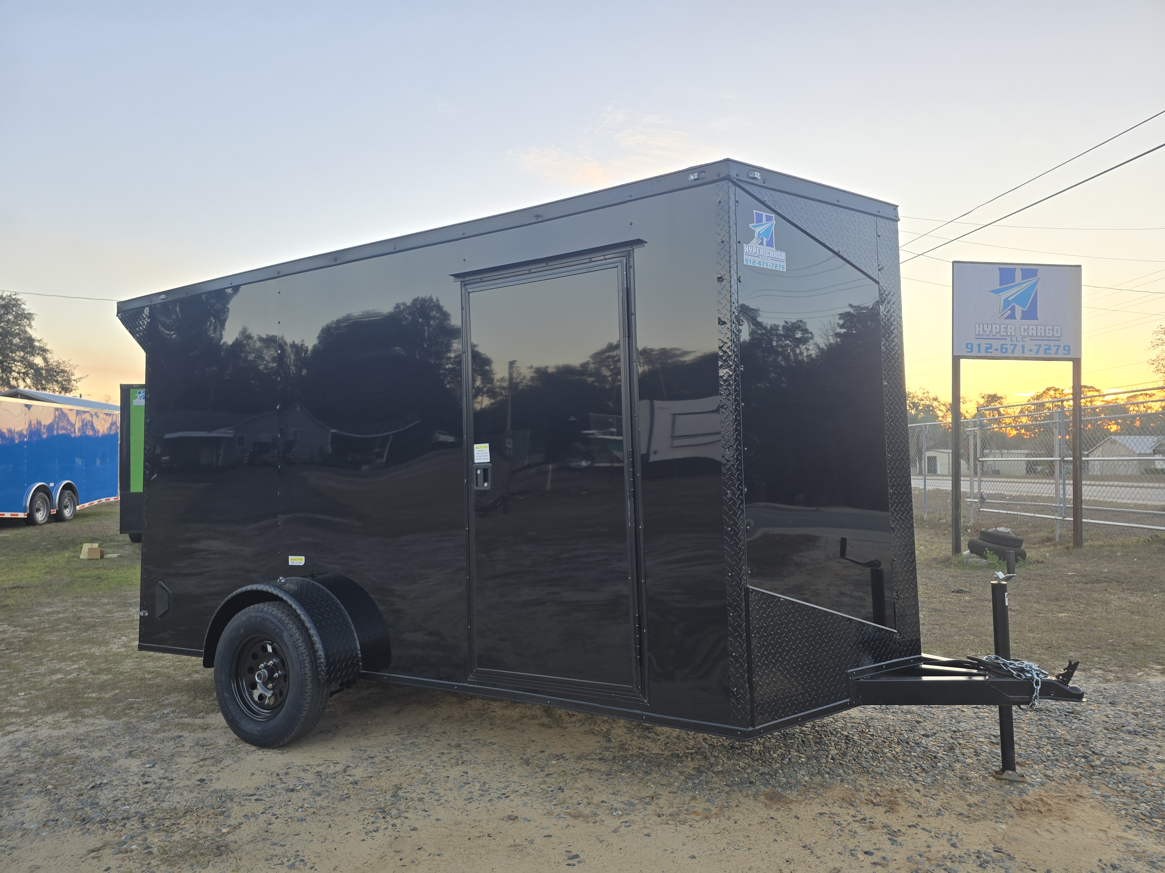 6x12 SA Enclosed Trailer Blackout w/Spoiler