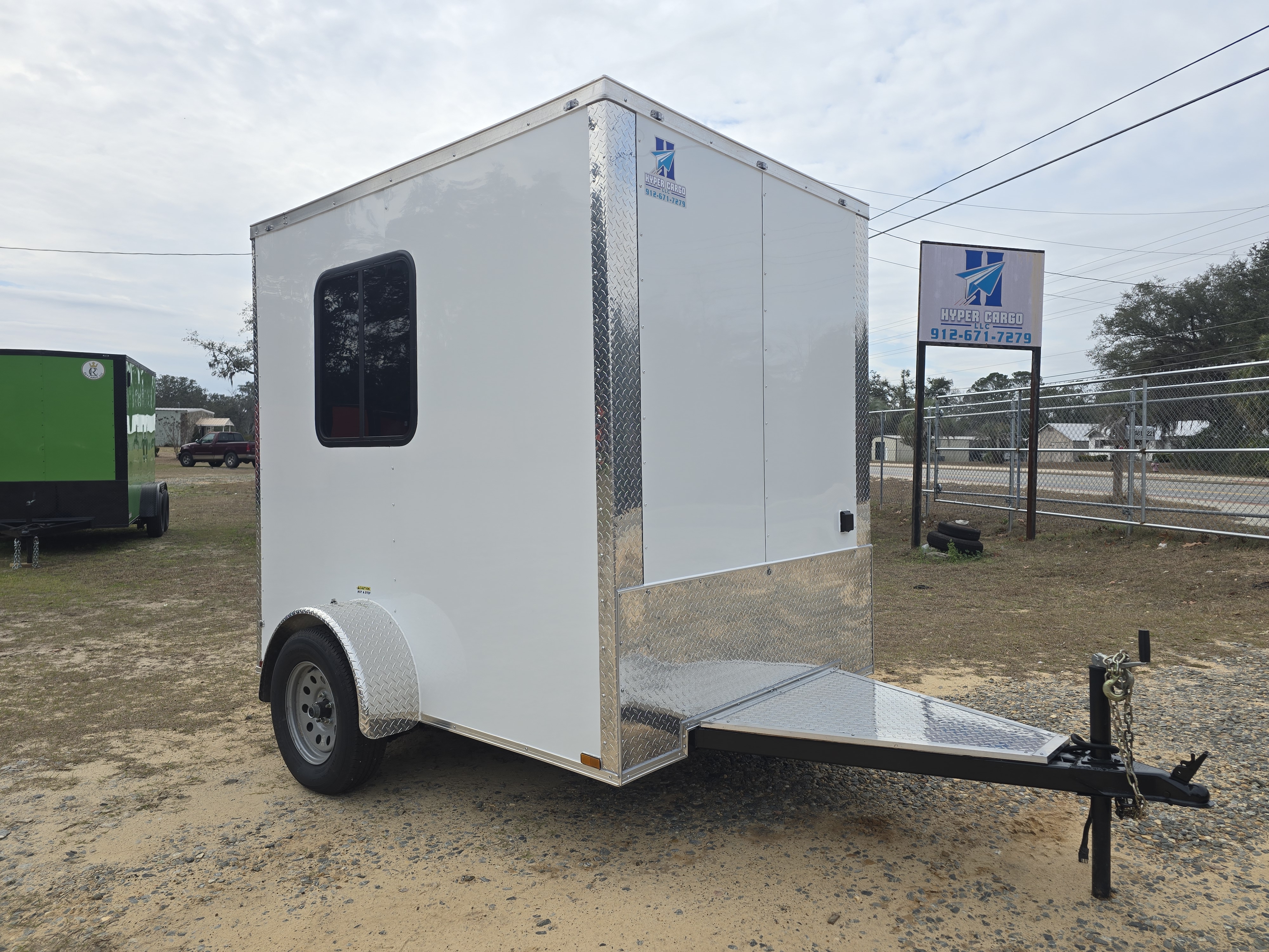 6x8 SA Fiber Splicing Trailer White W/Chrome