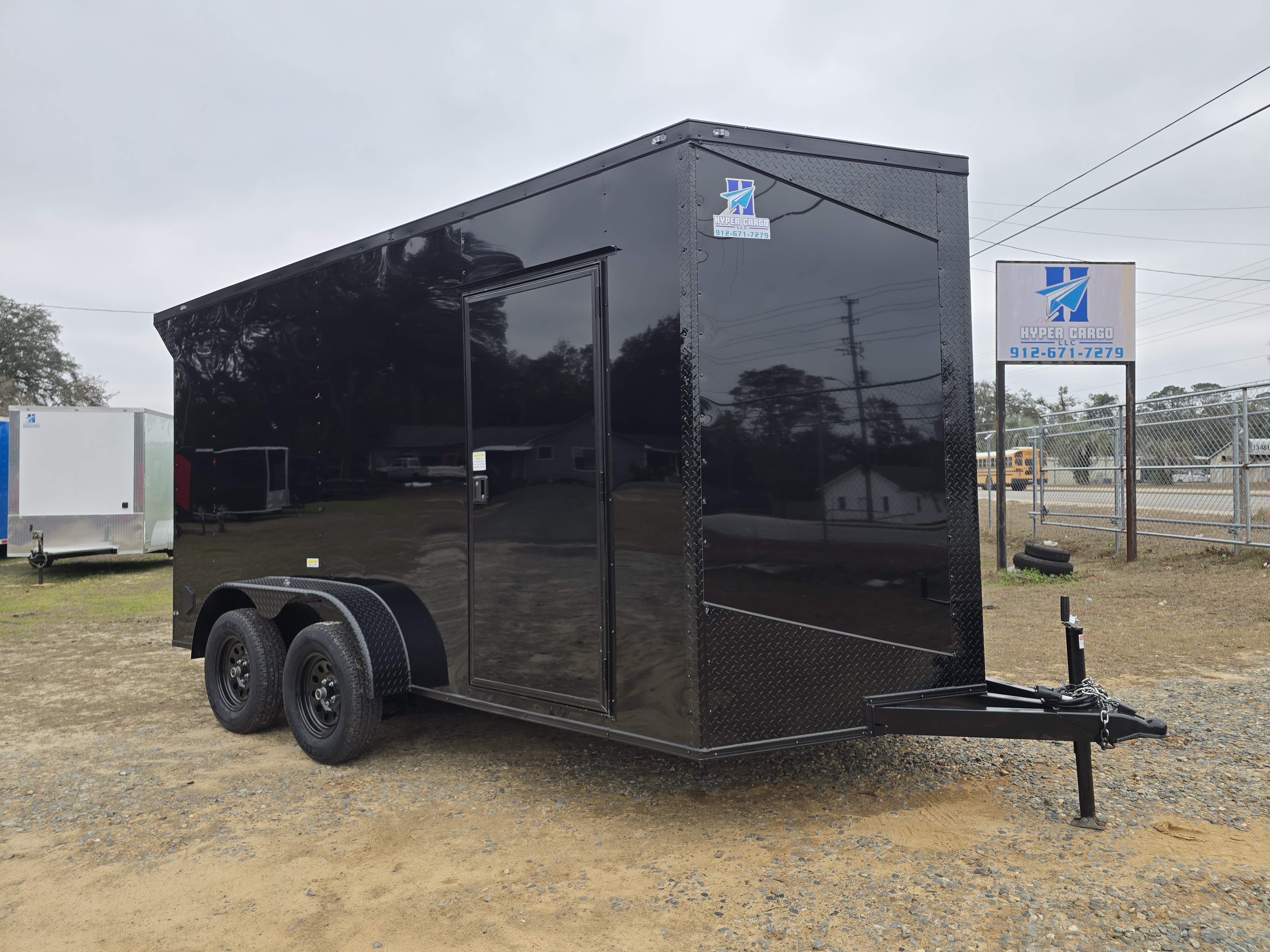 7x14 TA Blackout Enclosed Trailer with spoiler
